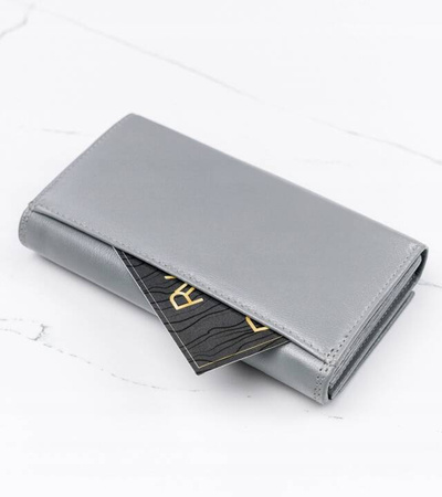 Große Damen Geldbörse aus Leder mit Druckknopf – 4U Cavaldi