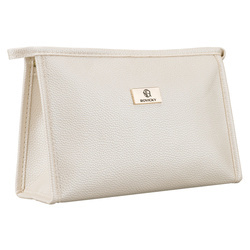 Beige, praktische Kosmetiktasche aus Öko-Leder, einteilig – Rovicky