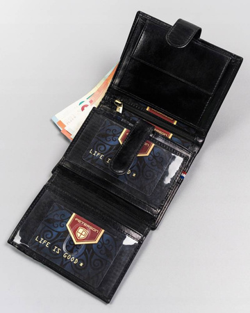 Große Herren Geldbörse aus Leder mit Druckknopfverschluss – Peterson