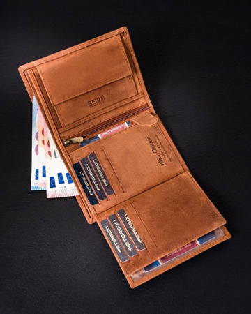 Herren Geldbörse ohne Verschluss aus Nubukleder – Peterson