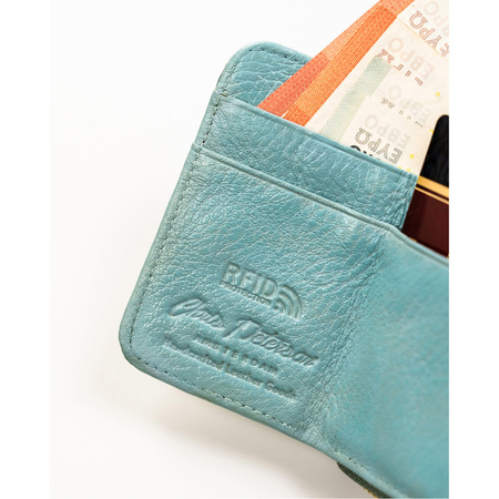 Damen Geldbörse aus Leder mit goldenen Details und RFID-Schutz – Peterson