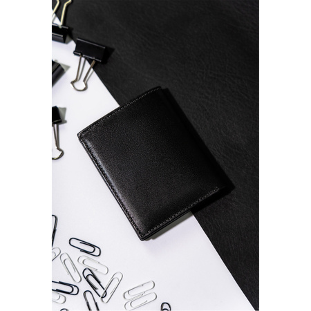 Elegantes Dokumentenetui aus Leder in Schwarz – Rovicky