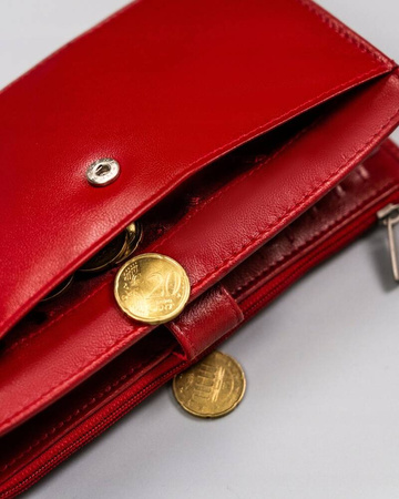 Große Damen Geldbörse aus Leder mit Druckknopf – Peterson