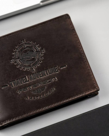 Herren Geldbörse aus Leder mit Zierprägung – Peterson