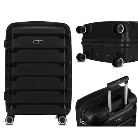 Kofferset in Schwarz aus Polypropylen mit Zahlenschlössern - Peterson