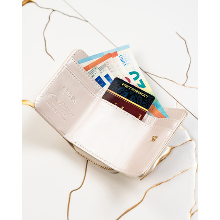 Elegante Damen Portemonnaie aus Lackleder in Beige – Peterson