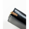 Elegante kleine Damen Geldbörse aus schwarzem Öko-Leder – Peterson