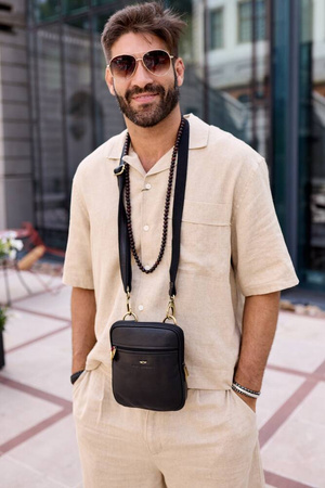 Herren Umhängetasche aus Leder für die Schulter – Peterson