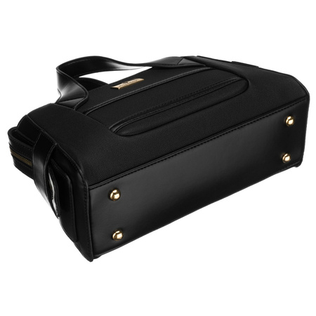 Elegante, schwarze Damen-Handtasche aus synthetischem Material, mit Reißverschluss – Peterson