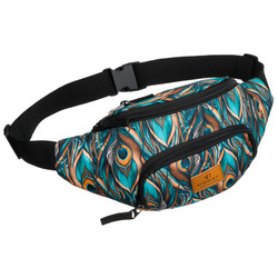 Mehrfarbige Damen Gürteltasche mit Außentasche mit Reißverschluss – Rovicky