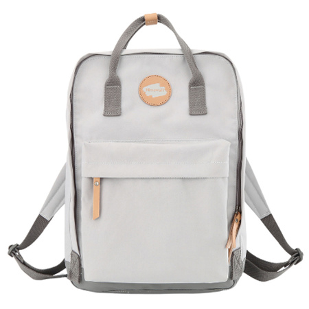 Grauer, praktischer Damen Rucksack mit Reißverschluss – Himawari