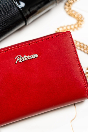 Geschenkset: Leder Geldbörse mit Reißverschluss und Schlüsselanhänger – Peterson