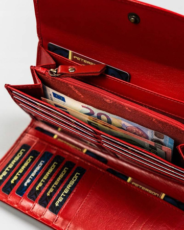 Elegante, große Damen Geldbörse aus echtem Leder – Peterson