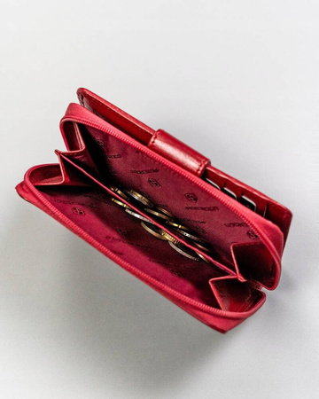 Großer Damen Geldbörse mit Druckknopf aus Leder – Peterson