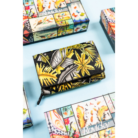 Damen Geldbörse mit Druckknopf aus echtem Leder – Rovicky