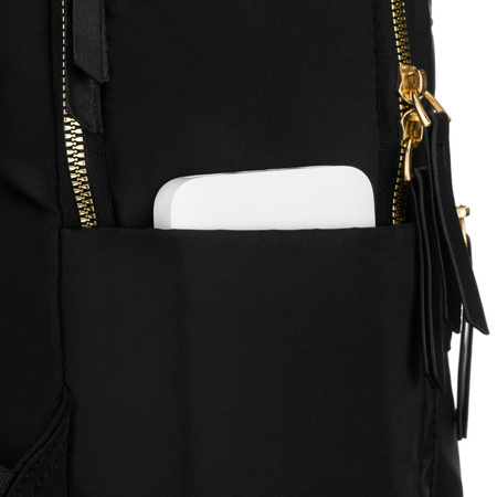 Damen-Stadtrücksäcke aus Polyester in Schwarz, an verstellbaren Trägern aufgehängt - Peterson