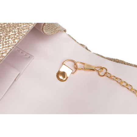 Goldene Glitzer-Clutch aus synthetischem Material – Rovicky
