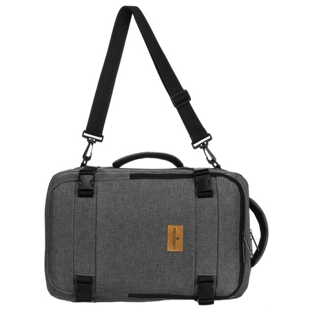 Reise-Rucksack aus Polyester in Grau, ausgestattet mit einem ansteckbaren Gürtel – Peterson