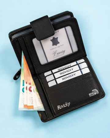 Große, vertikale Damen Geldbörse aus echtem Leder – Rovicky