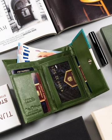 Kleine Damen Geldbörse aus Leder mit RFID Schutz – Peterson