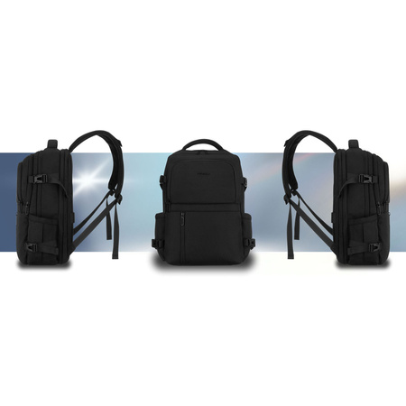 Reise-Rucksack aus Polyester in Schwarz mit Laptopfach - Peterson