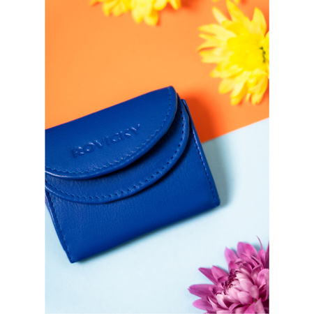 Minimalistische Damen Portemonnaie mit Druckknopf aus Leder – Rovicky