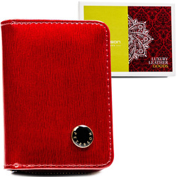 Kompakte rote Damen Geldbörse mit Druckknopf und Reißverschluss – Peterson