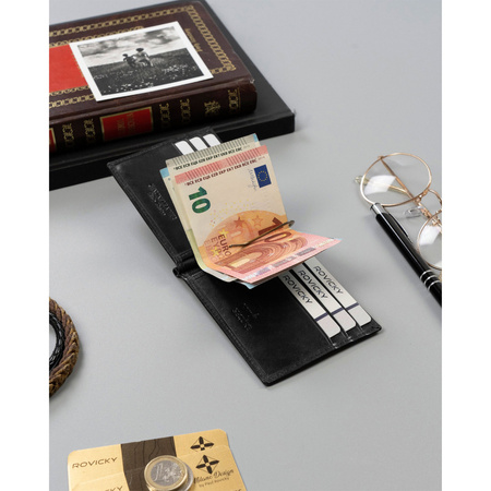 Herren-Geldbörse aus echtem Leder mit RFID-Schutz – Rovicky