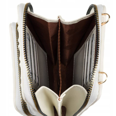 Weiße 2-in-1 Handtasche-Portemonnaie mit zwei Fächern – Rovicky