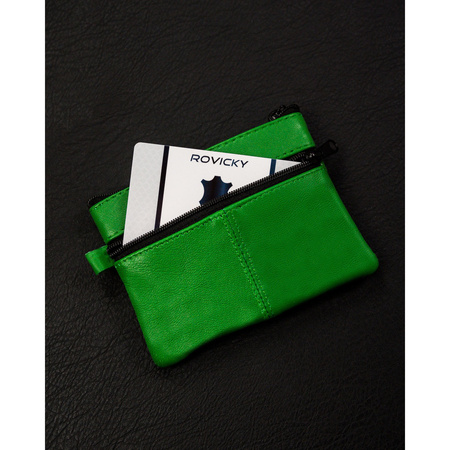 Dunkelgrünes Leder Schlüsseletui