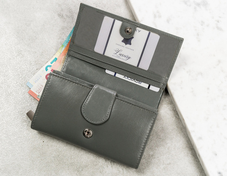 Klassische Damen Geldbörse aus Echtleder mit Druckknopf – Cavaldi