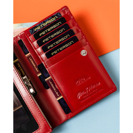 Rote Damen Geldbörse aus echtem Leder mit RFID – Peterson