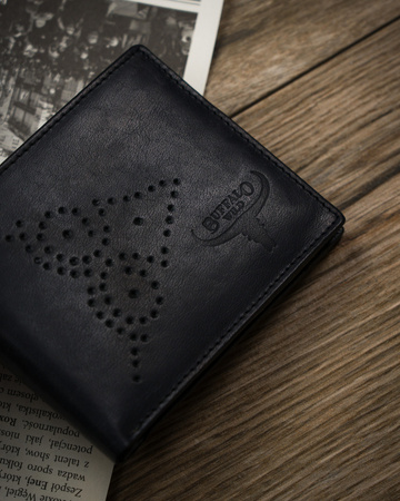 Herren Geldbörse aus Leder mit geprägter Front – Buffalo Wild