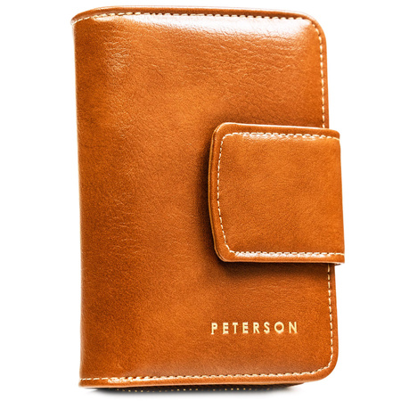 Elegante braune Damen Geldbörse aus Öko-Leder mit RFID-Schutz – Peterson