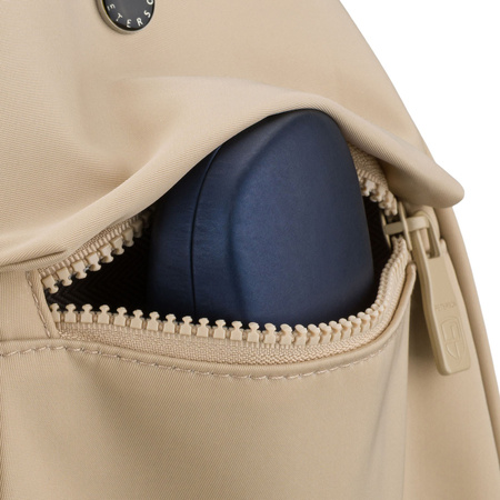 Kleiner Damen-Rucksack aus Polyester in Ecru, ein Hauptfach – Peterson