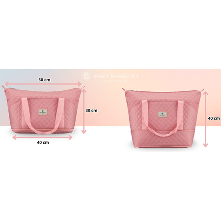 Trainings-Tasche aus Polyester in Rosa, aufgehängt an bequemen Griffen - Peterson