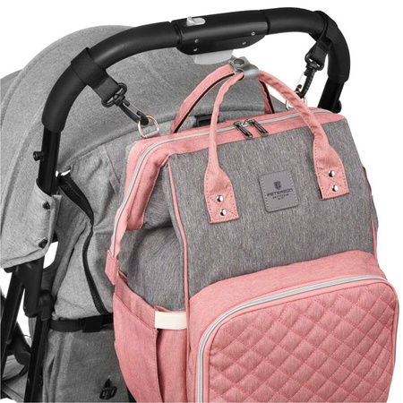 Damen Rucksack „Mommy Bag“ in Grau-Rosa – Peterson