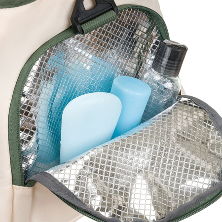 Wochenend-Reisetasche in Ecru und Grün, ausgestattet mit einem Koffergriff – Peterson