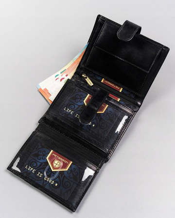 Große Herren Geldbörse aus Leder mit Druckknopfverschluss – Peterson