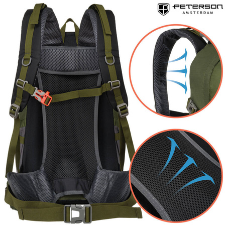 Grüner Adventure Rucksack mit Notfallpfeife – Peterson