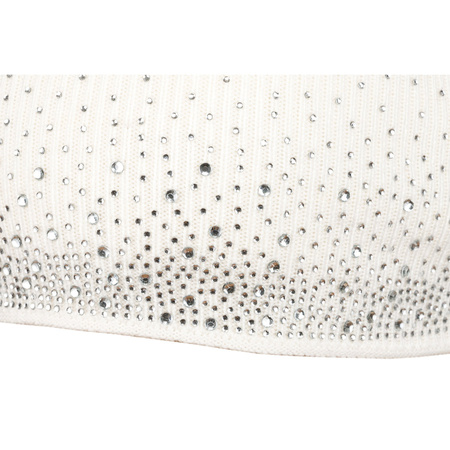 Weiße Damen Mütze mit Kristallen – Peterson