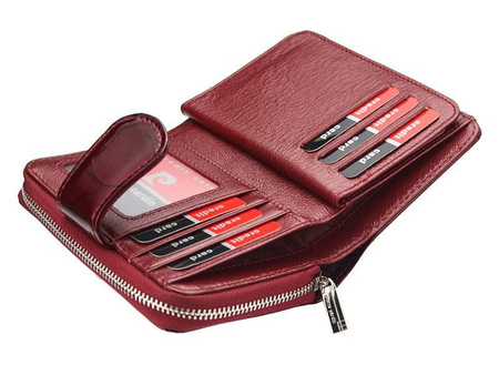 Vertikale Damen Geldbörse aus lackiertem Echtleder – Pierre Cardin