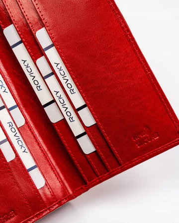 Große Damen Geldbörse aus Leder mit Reißverschluss und Druckknopf – Rovicky