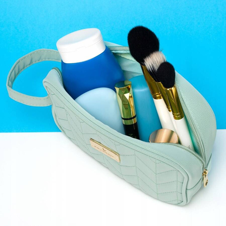 Reisekosmetiktasche in Grün mit Innentasche – Peterson