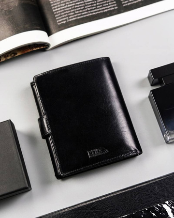 Große Herren Geldbörse aus Leder mit Druckknopfverschluss – Peterson