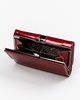 Rote Damen Geldbörse mit Bügelverschluss aus lackiertem Leder – Cavaldi