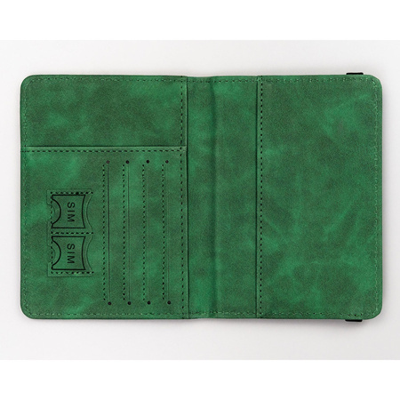 Grünes Dokumenten- oder Reisepassetui aus Öko-Leder – Peterson