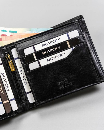 Große elegante Herren Geldbörse aus Echtleder – Rovicky