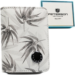 Kleine, weiße Damen Geldbörse aus Kunst- und Echtleder – Peterson