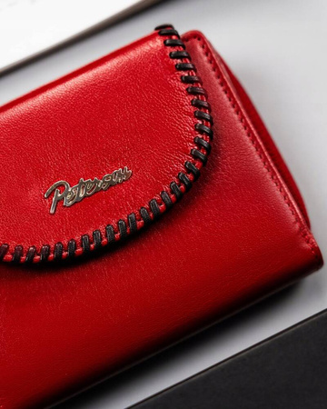 Damen Geldbörse aus Leder mit Druckknopf und Reißverschluss – Peterson